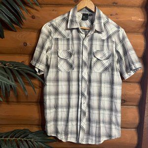 Burnside Mens short sleeve button down size Large